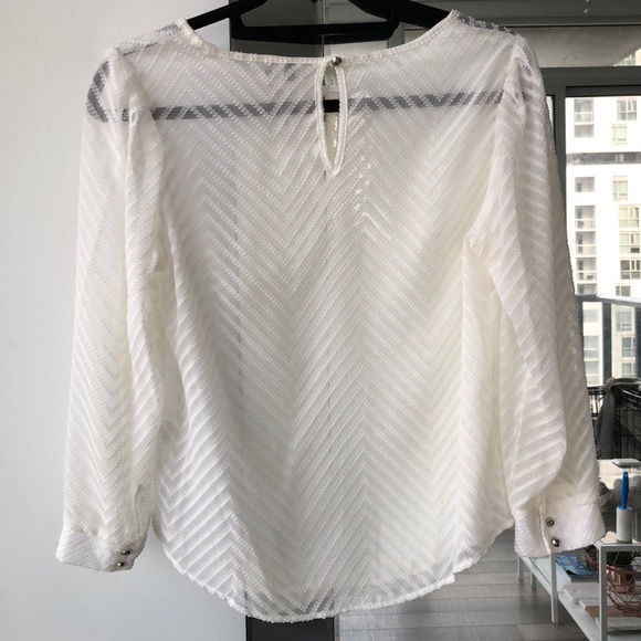 NWOT White Sheer Blouse - Picture 5 of 5